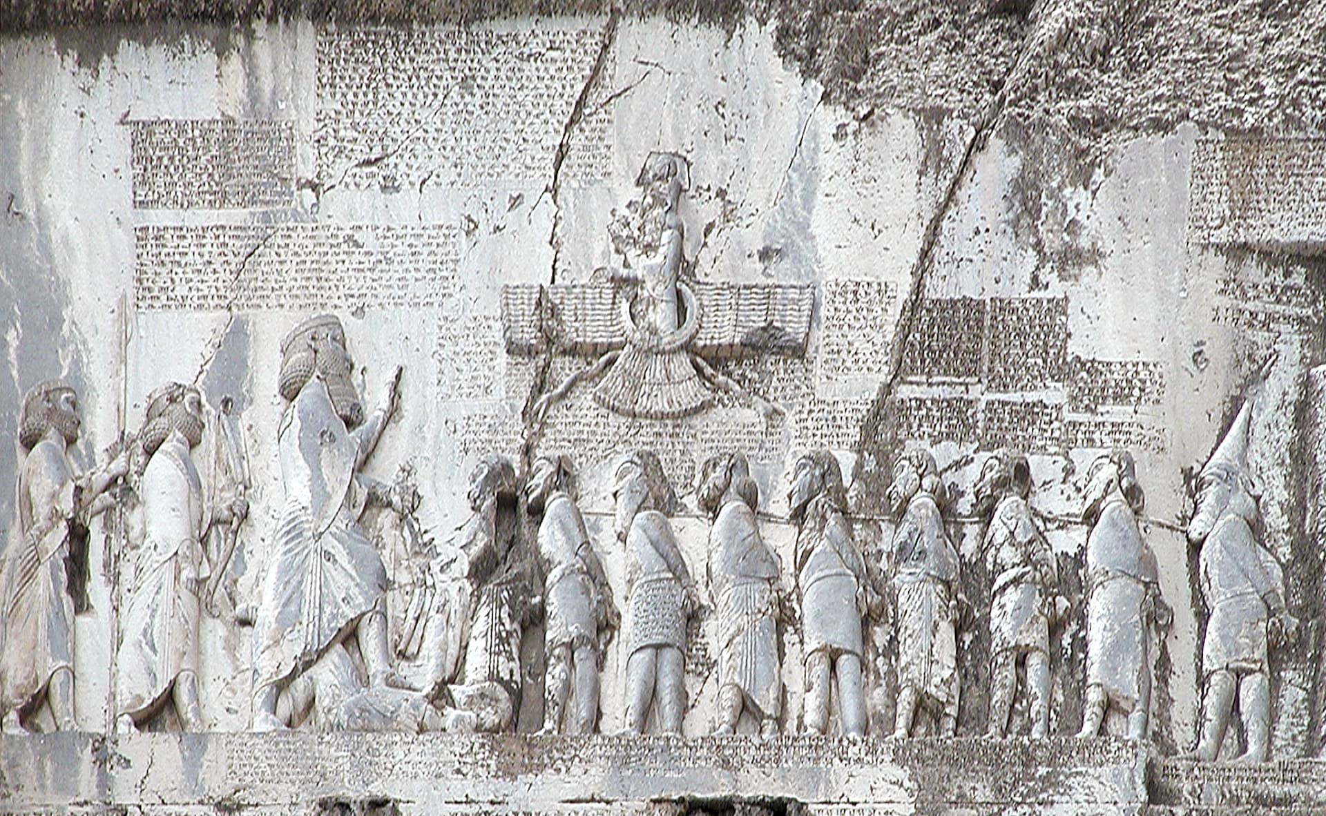 Faravahar carving inspired by Persepolis bas-relief